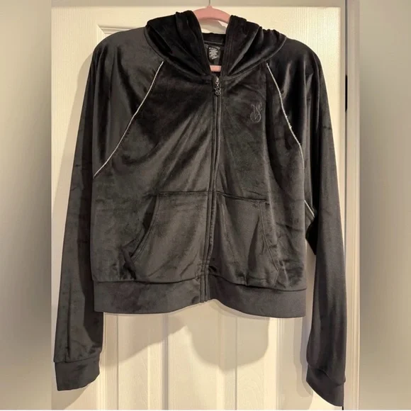 Victoria's Secret Black Velour Hoodie - Picture 1 of 2